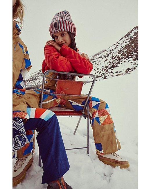 Free People Red Apres Ski Knit Beanie