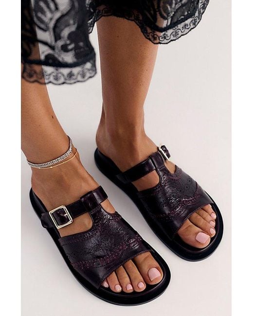 Vicenza Black Fable Footbed Sandals By
