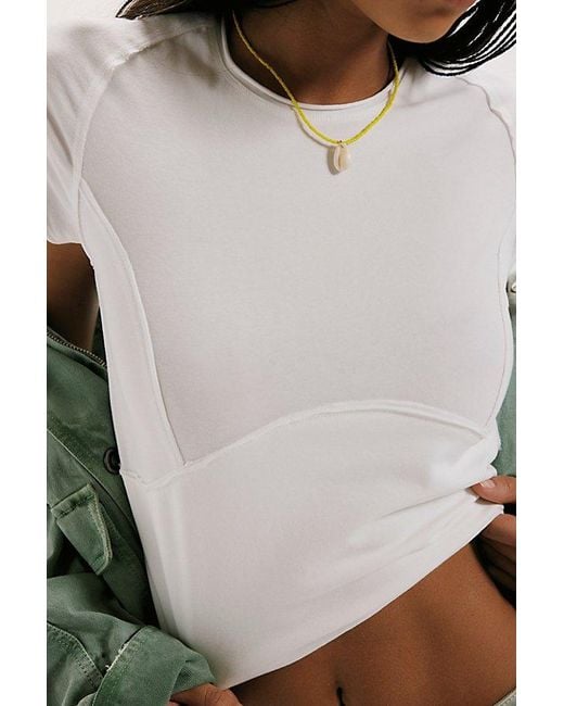 Free People White Protagonist Tee At Free People In Ivory, Size: Xs