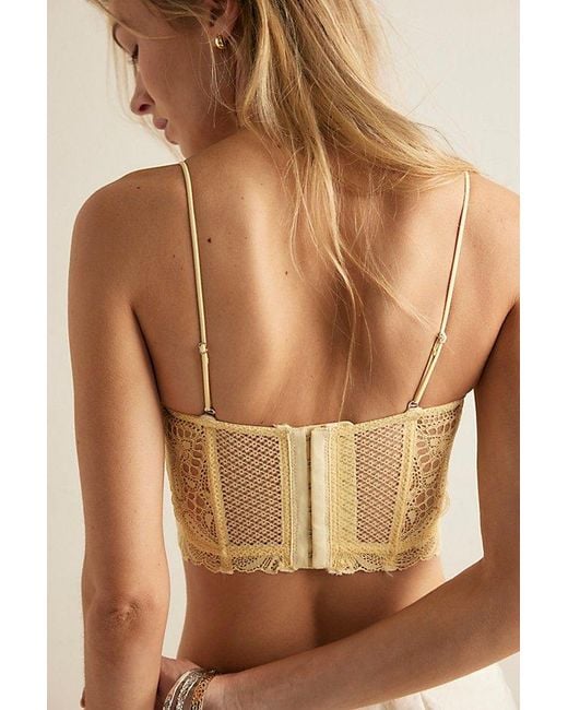 Intimately By Free People Brown Moonlit Meadow Lace Strapless Corset Bralette By