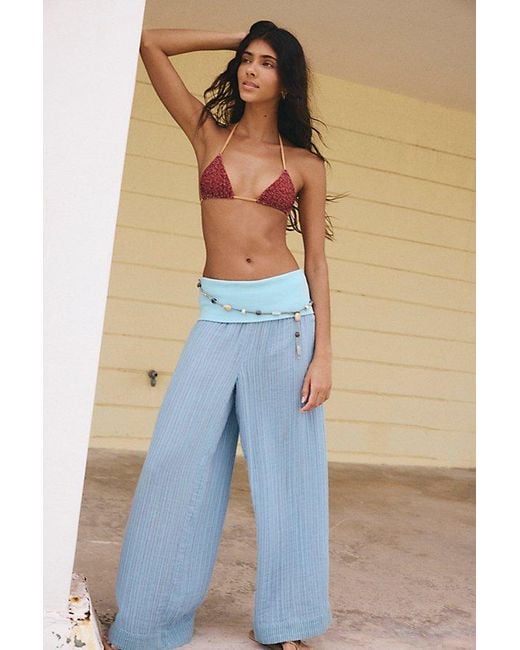 Free People Blue Ride With Me Striped Pants