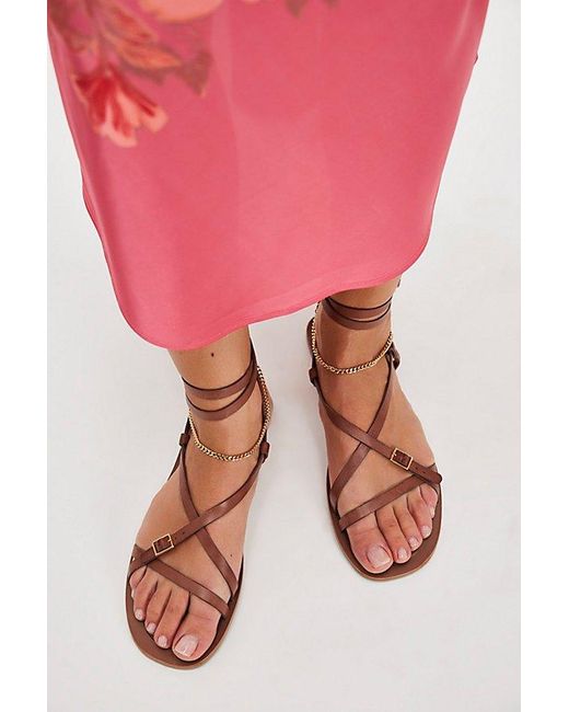 Vicenza Pink Athena Anklet Wrap Sandals By