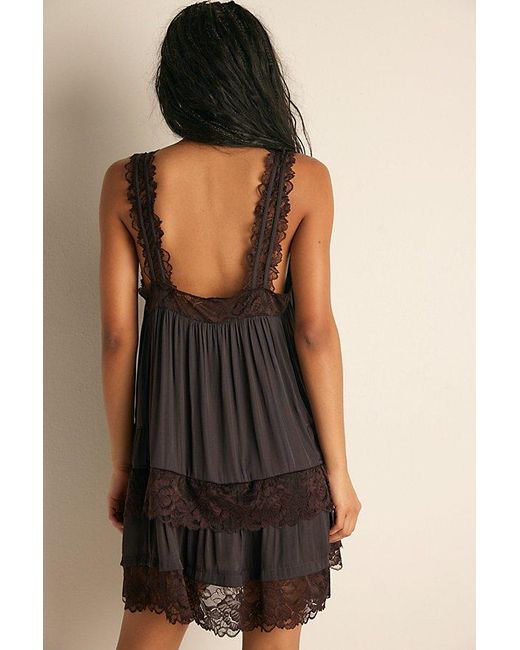 Free People Forever Yours Mini Slip in Black | Lyst