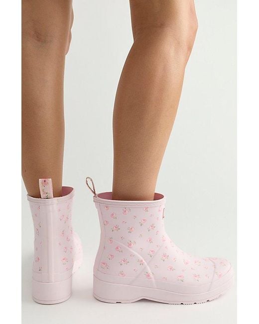 Hunter Pink X Loveshackfancy Playtm Short Rain Boots