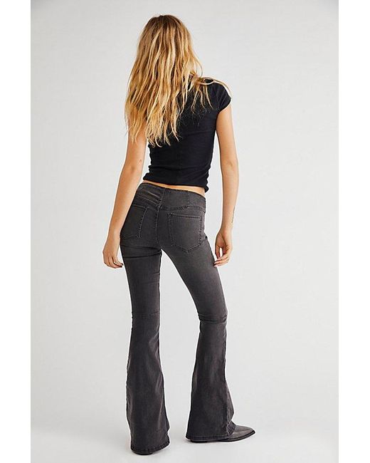 Free People Black Penny Pull-on Flare Jeans