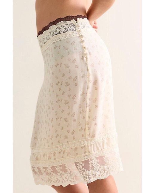 Intimately By Free People Natural Good Company Printed Midi Slip Skirt By