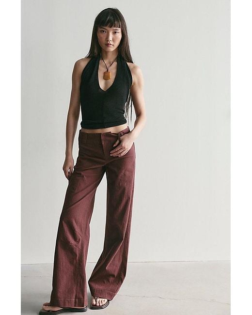 Free People Multicolor Time Flies Low-Rise Clean Solid Trousers
