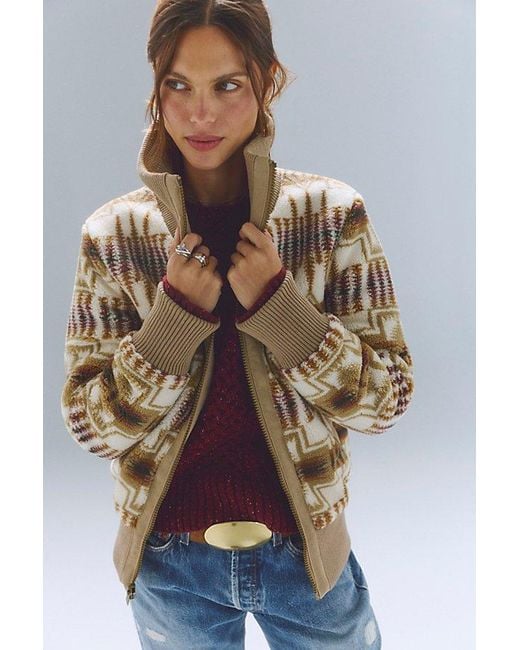 Pendleton Multicolor Foxglove Fleece Bomber Jacket