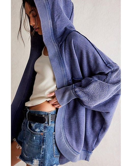 Free People Blue Forever Yours Cardi At Free People In Midnight Rain, Size: Xs