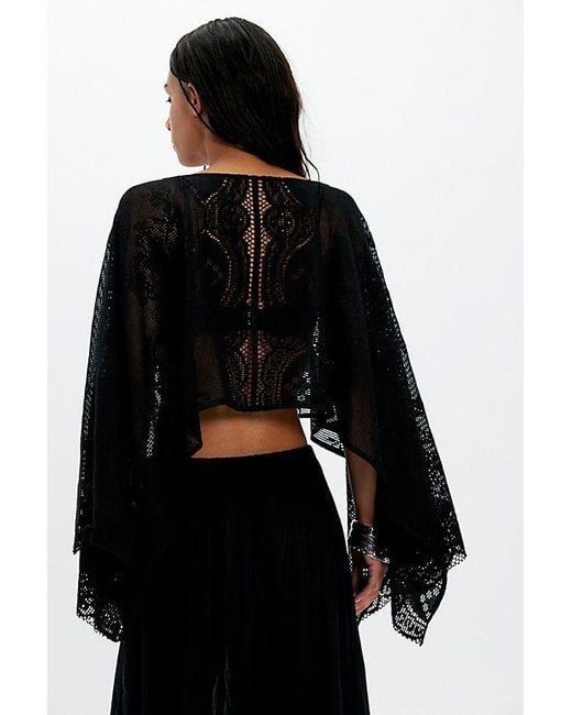 Free People Black Elsa Poncho Jacket