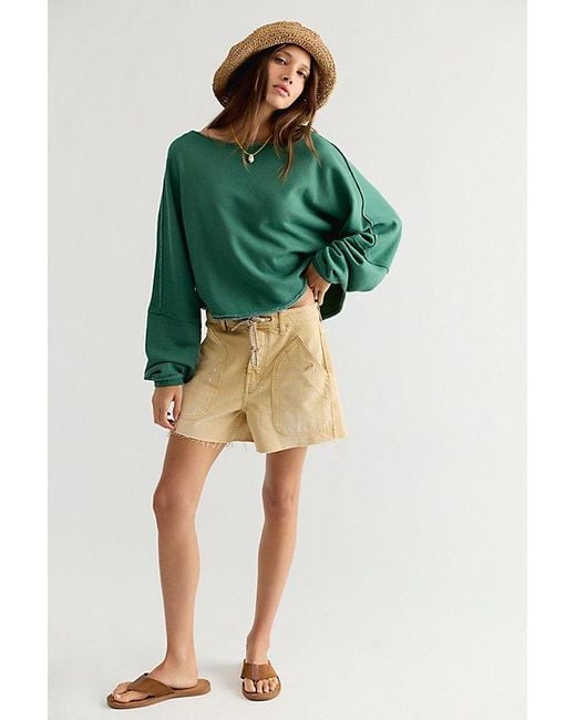 Free People Green To The East Pullover