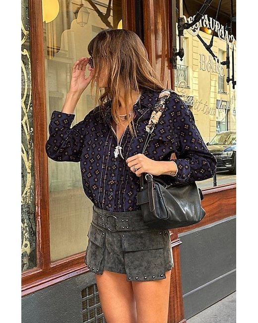 Free People Black We The Free Micro Mini Suede Skort