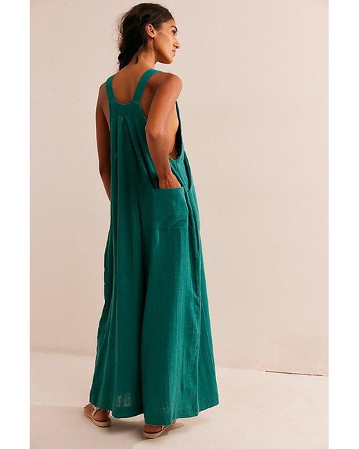 Free People Green Sun-drenched Overalls