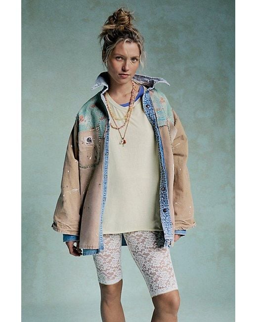 Free People Tricia Fix Carhartt Mixed Jacket in Blue Lyst