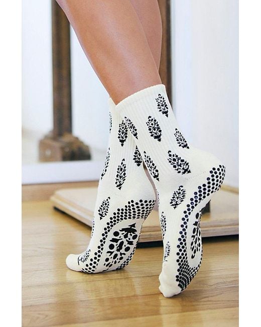 Free People Metallic Buti Buti Pilates Grip Socks
