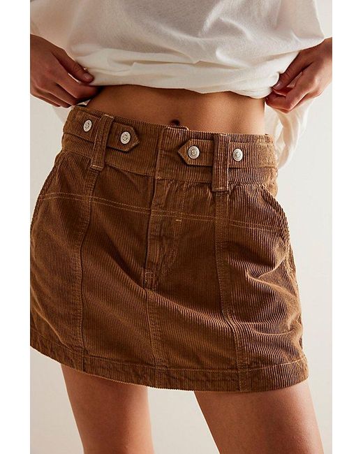 Free People Brown We The Free Sterling Cord Mini Skirt