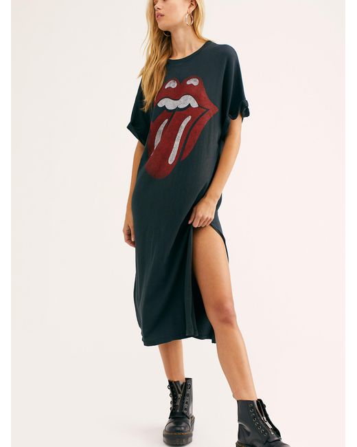 Rolling stones 89 rolled sleeve maxi top Clearance