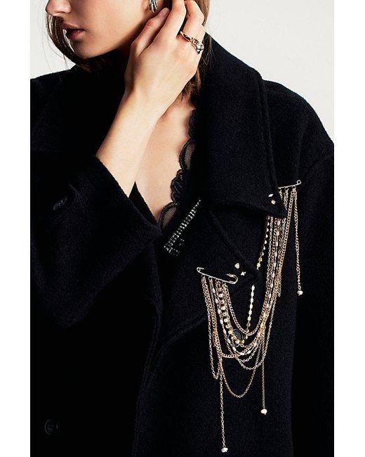 Ariana Ost Brown Longline Pearl Brooch