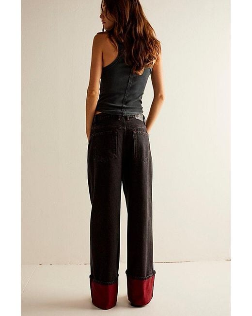 Free People Blue Final Countdown Cuffed Low-rise Jeans