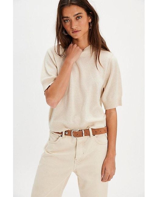 Free People Natural Solid Twilight Cashmere Turtleneck Sweater