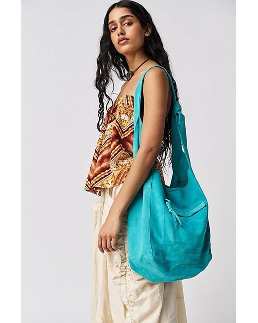 Free People Blue Jessa Suede Carryall