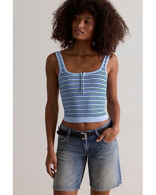 Intimately By Free People Blue Striped Simply Soft Cami By