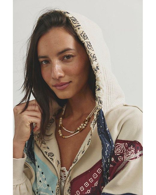 Free People Multicolor Patchwork Club Hoodie