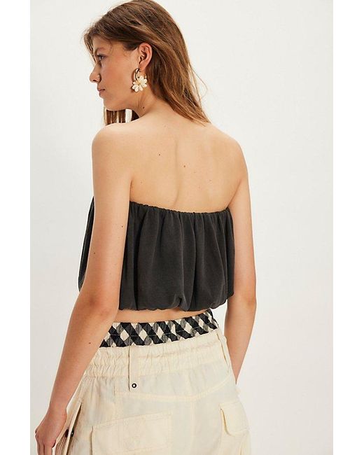 Free People Black Lupine Bubble Tube Top