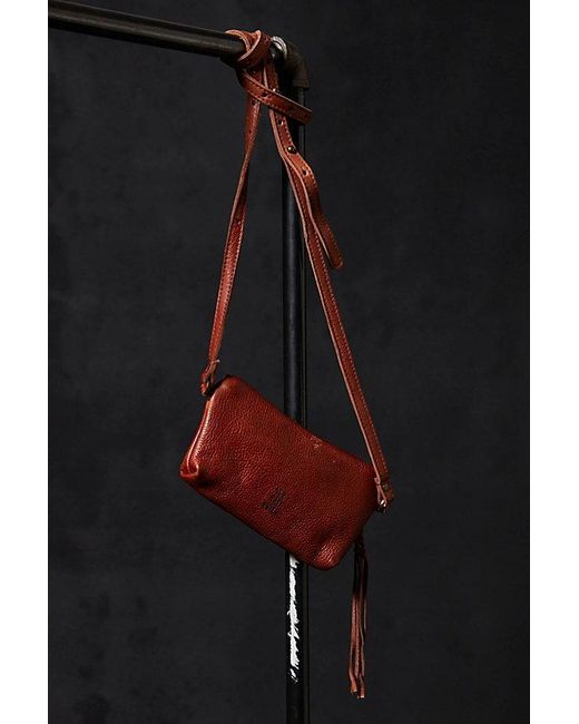 Free People Red Limited Edition Hand Painted Rider Crossbody