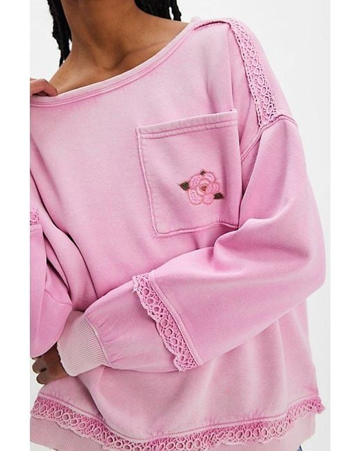 Free People Pink Golden Hour Sweatshirt