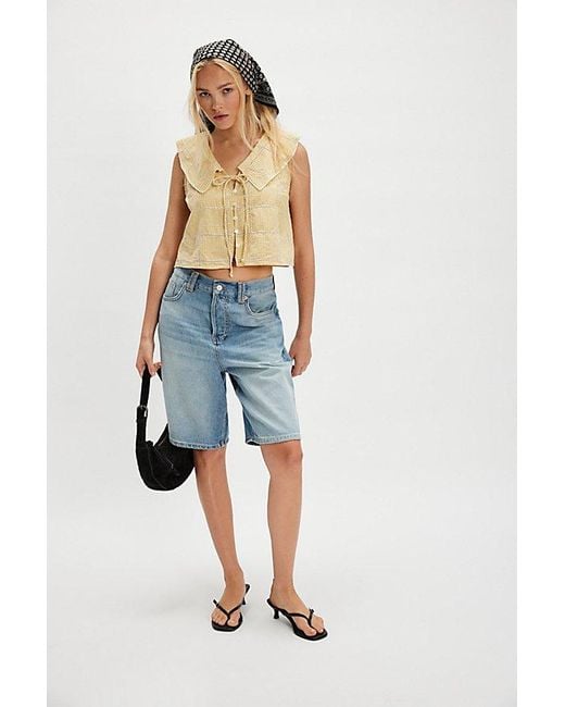 Free People Blue Waiting For Me Top