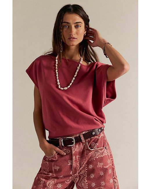 Free People Red Ventura Tee