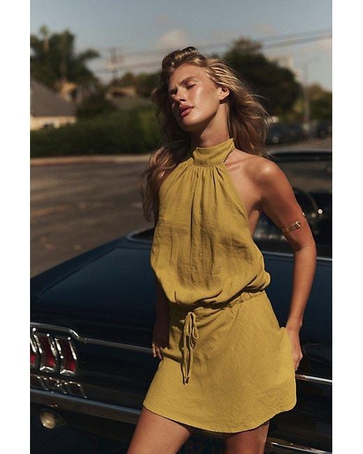 free-est Multicolor Sandshell Linen Drea Mini Dress By