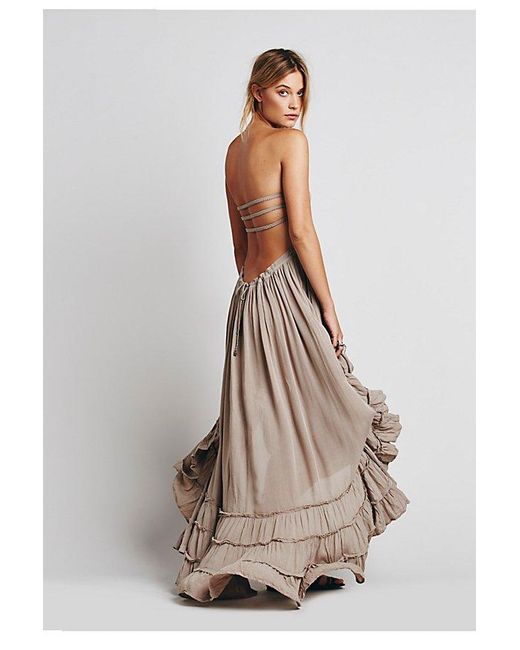 Free People Brown Extratropical Jersey Maxi Dress