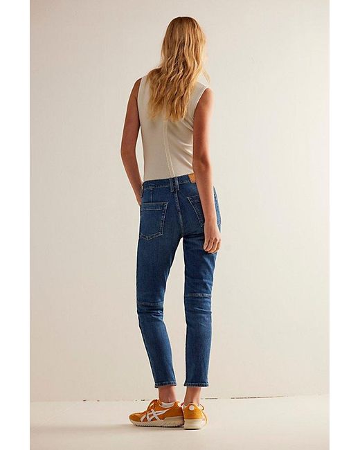 Free People Blue We The Free Beacon Mid-rise Slim Crop Jeans