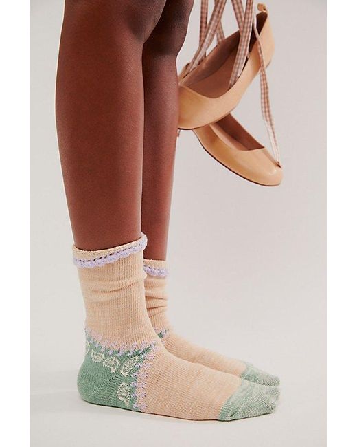 Free People Natural Raggedy Ankle Socks