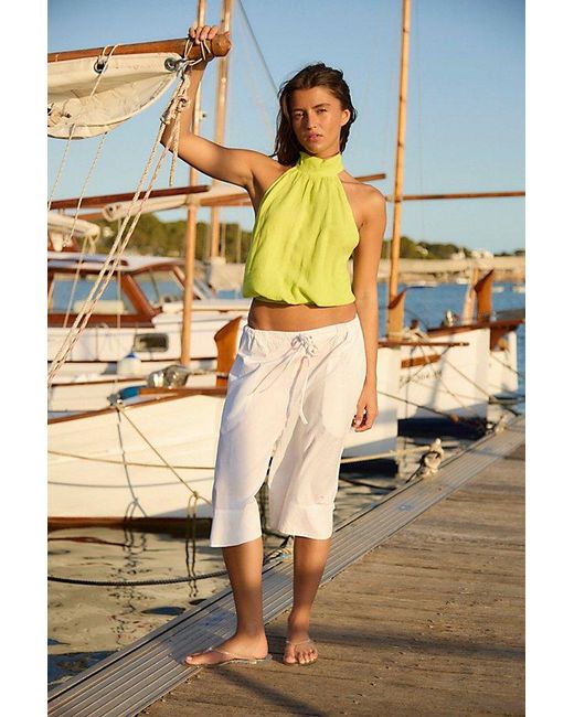 free-est Yellow Sandshell Linen Rosie Top By