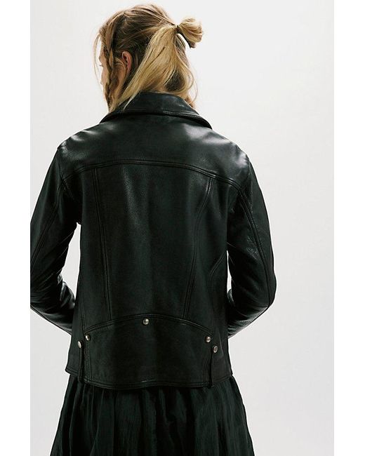 Free People Green We The Free Jealousy Leather Moto Jacket