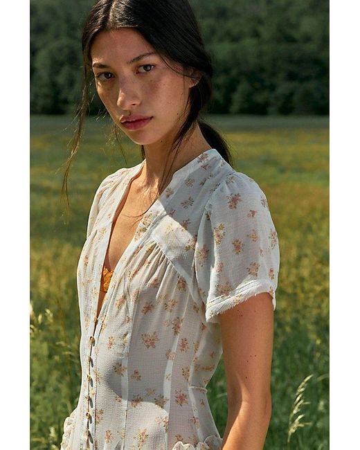 Free People Green Falling Petals Maxi Dress