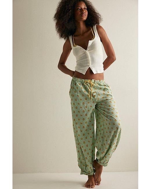 Free People Green On Repeat Pyjama Trousers By