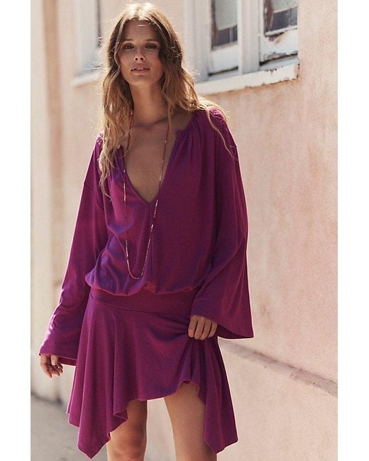 free-est Purple Good Feels Aiyana Mini Dress By