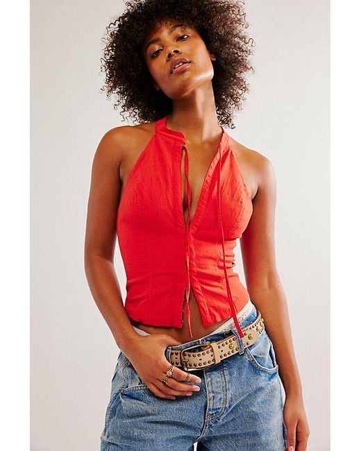 Free People Jessie Top in Red Lyst Free People Jessie Top in Red Lyst