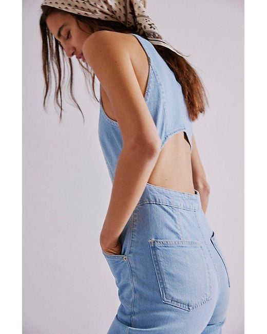 Free People Blue Stratus Jumpsuit