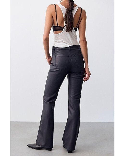 Free People Blue Double Knot High-Rise Vegan Straight Bootcut Jeans