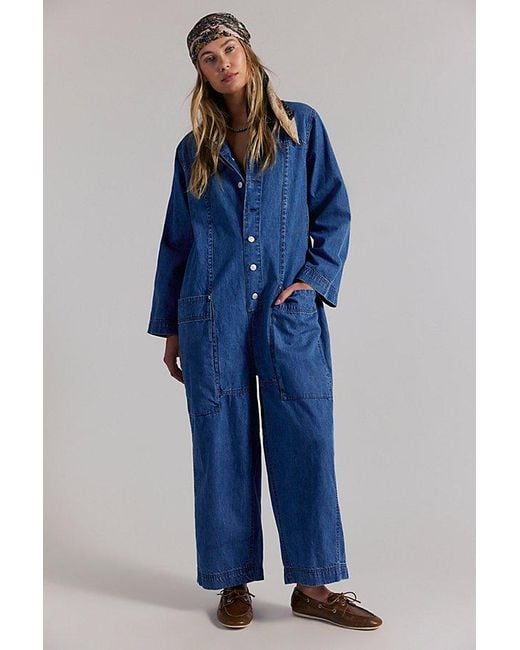Free People Blue We The Free Margarita Jumpsuit