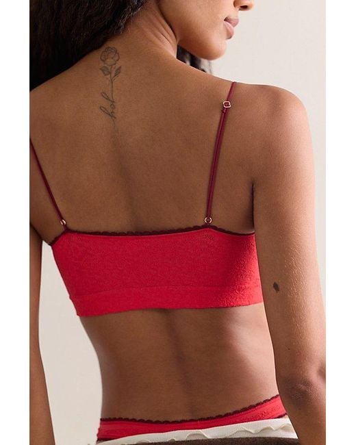 Intimately By Free People Red Sweet Point Seamless Longline Bralette By