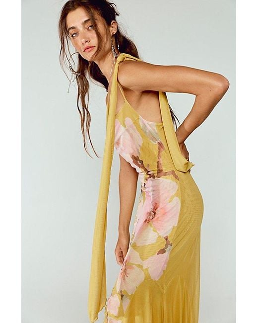 Saemdi Green Floral Slip Midi Dress