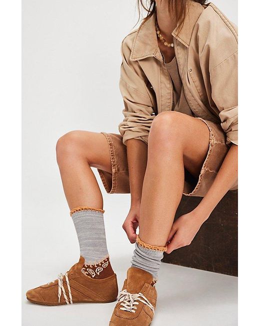 Free People Gray Raggedy Ankle Socks