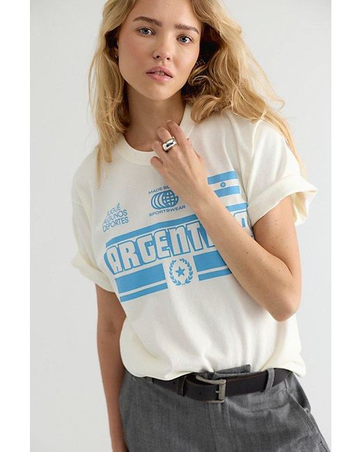 MADE SOME SOUVENIRS Blue Made Some Greece Tee By
