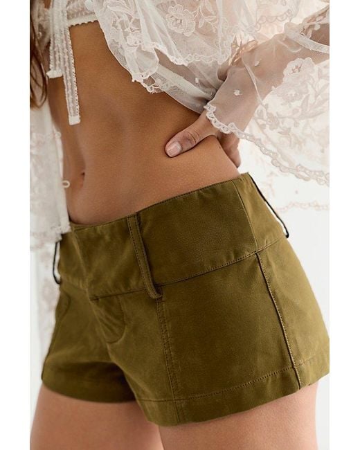 Free People Natural We The Free Ana Suede Micro Shorts